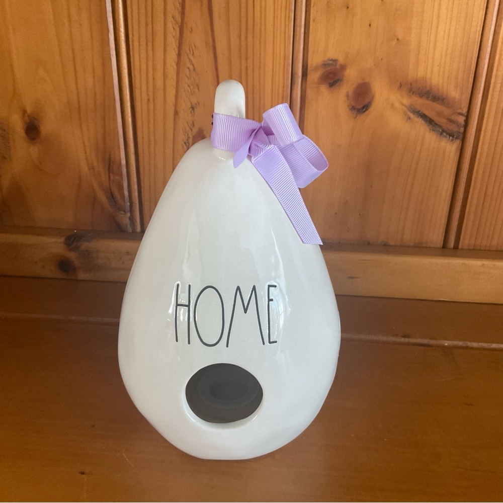 Rae Dunn By Magenta Teardrop White Birdhouse With Dragonfly - HOME 9” Tall NWT